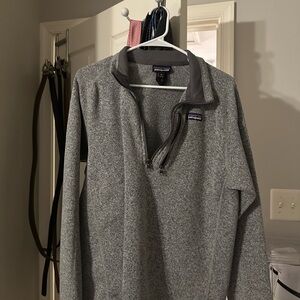 Patagonia Gray Zip Up Sweater with Stand-Up Collar